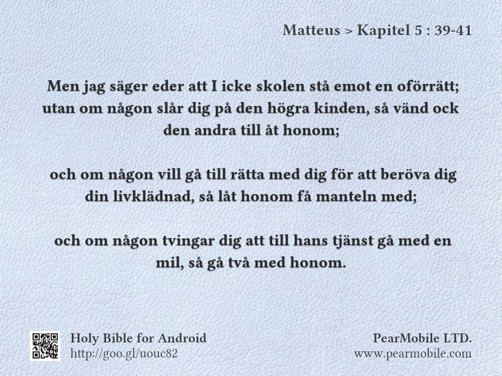 Matteus, Kapitel 5:39-41